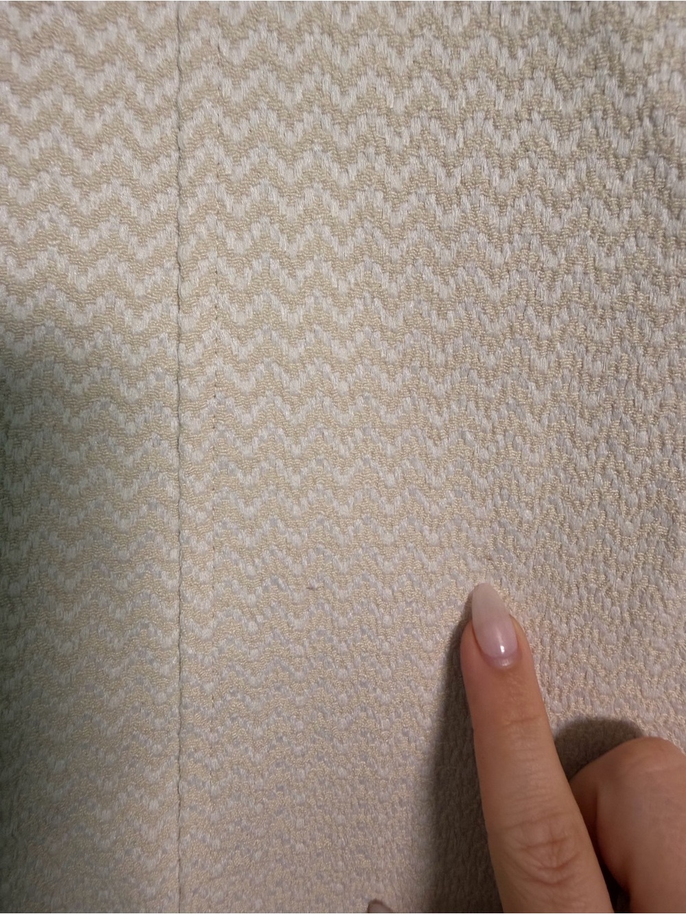 MM.LaFleur Cream Textured Chevron A-Line Skirt Size 12 Office Business Casual - Picture 5 of 12